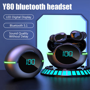 Y80 TWS Wireless Headphones Digital Display In-ear Earbuds with Mic Bluetooth Earphones Waterproof Wireless Bluetooth Headset